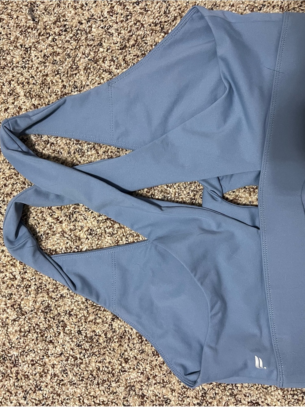 Fabletics Dusty Blue Cross-Back Sports Bra